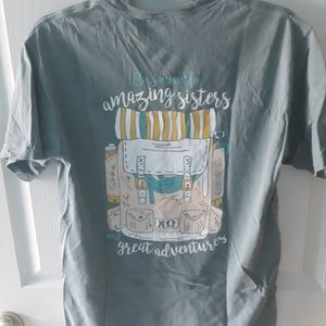 Chi Omega new member retreat pocket tee